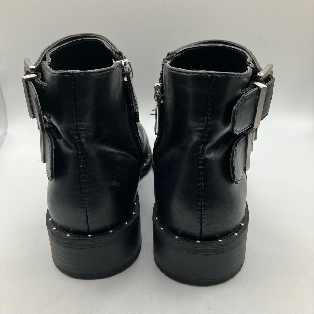 Goth Biker Grunge Black Studded,Zippered Women Ankle Boots size 6 M - Picture 5 of 6
